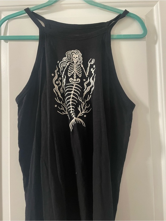torrid Other - Torrid Black Tank Top with White Skeleton Mermaid Graphic